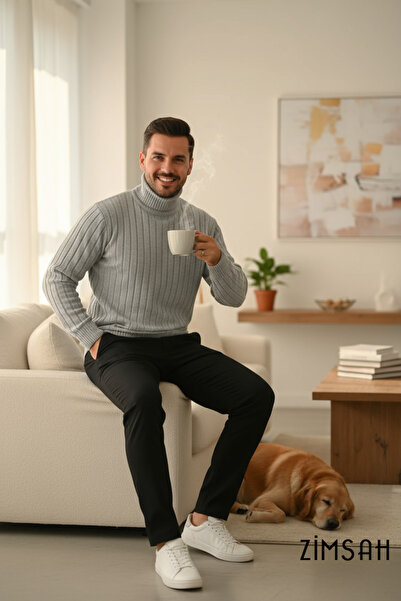 SR Tekstil Pánský úpletový rolák s vysokým límcem