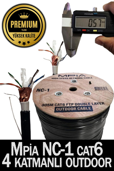 jetucuzal MPIA NC-1 Outdoor 305 Metre CAT6 FTP Dört Katmanlı Dış Ortam Networ...