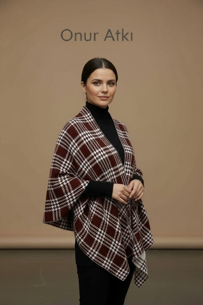 Onur Etol - منديل كتف منقوش على الوجهين من القماش المنسوج شال نسائي شتوي عالي...