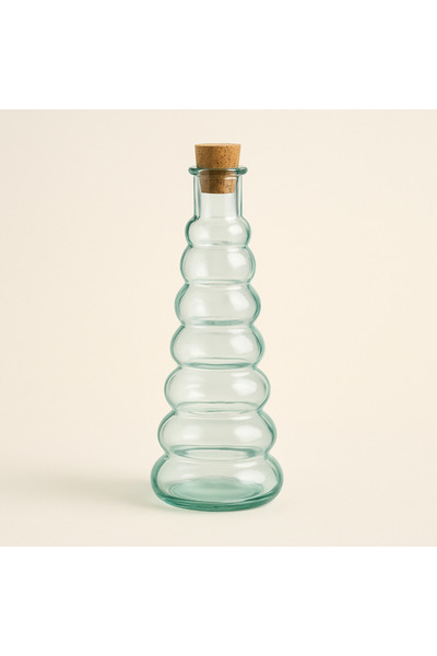 esdekor San Miguel Boğumlu Cam Yağdanlık 400cc 1 Adet Mantar Tıpalı Yağ Şişesi Ispanyol Ozel Tasarım