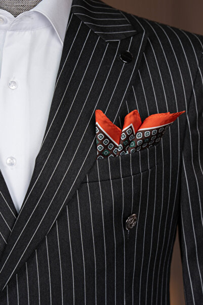 Terzi Ayhan Classics Double Breasted Black Striped Suit