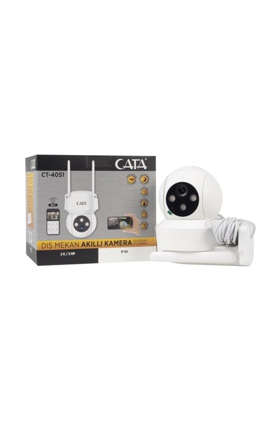 Cata CT-4051 Akıllı Dış Mekan 360° WiFi Güvenlik Kamerası 3MP Full HD Gece Görüşlü Ses ve Hareket Al