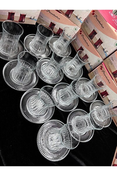 Paşabahçe Elysia Çay Bardağı Riva Çay Tabağı Takımı 24 Parça