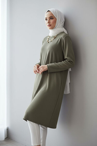 ENDAMIM تونيك مقاس كبير - قماش محبوك ملتوي، ليكرا