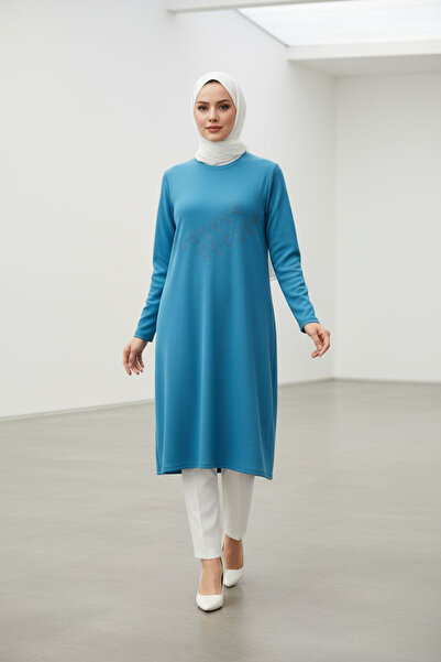 ENDAMIM Large Size Tunic - Twist Knitted Fabric, Lycra