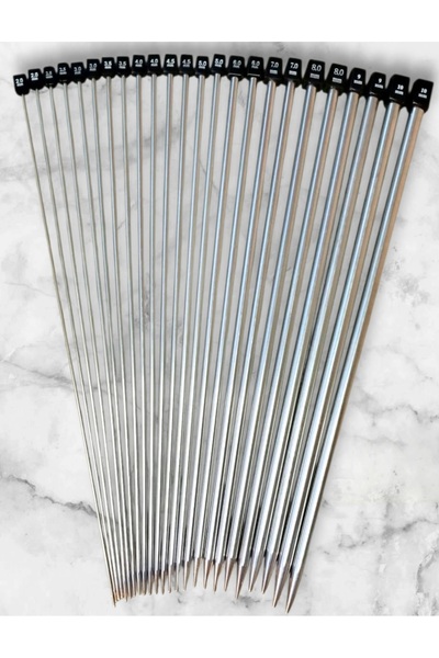 TıkTık AL Örgü Şişi Seti Titanyum (2-2,5-3-3,5-4-4,5-5-6-7-8-9-10)no 12 Adet