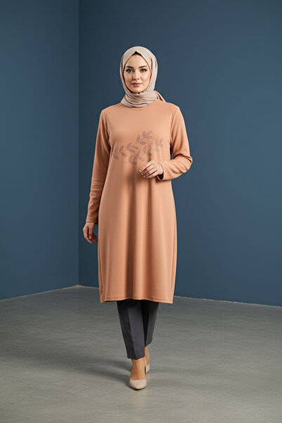 ENDAMIM Large Size Tunic - Twist Knitted Fabric, Lycra