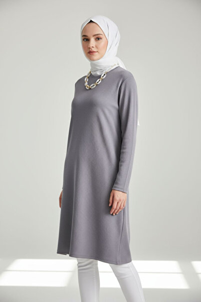 ENDAMIM Large Size Tunic - Twist Knitted Fabric, Lycra