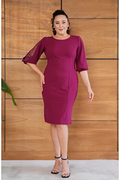 Butik Nilyam Γυναικείο βραδινό φόρεμα μίντι μήκους με στρογγυλή λαιμόκοψη και...