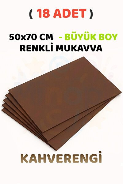 Minopi Kahverengi Renkli Mukavva 18 Adet 50x70 cm Sert Karton Mukavva