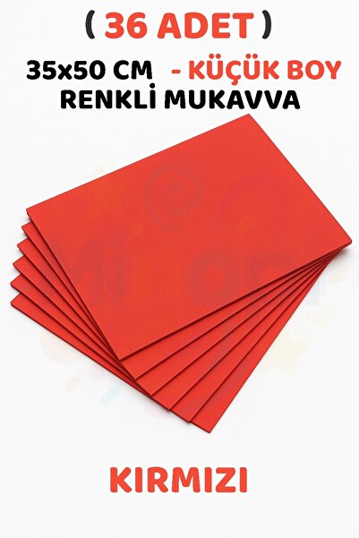 Minopi Kırmızı Renkli Mukavva 36 Adet 35x50 cm Sert Karton Mukavva