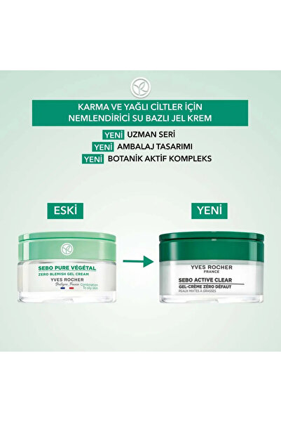 Yves Rocher Jel Krem - Karma ve Yağlı Cilt / Sebo Pure Vegetal-50 ml