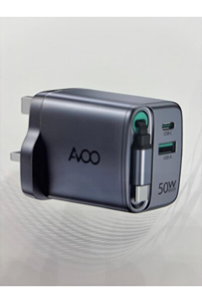 AVOO فيش شاحن بسلك مدمج TYP-C&USB-50W
