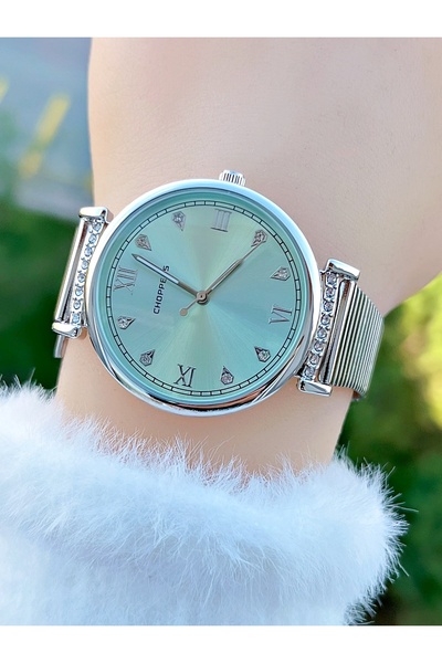 Weluxa Vintage Women's Wrist Watch with Silver Color Stone Steel Band