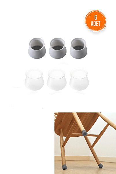 Factorial Protector pentru picioare pentru scaune de masă, pachet de 6, din silicon, articole de uz casnic, aparat de protecție pentru podea, ceramică, picior de masă anti-zgârieturi