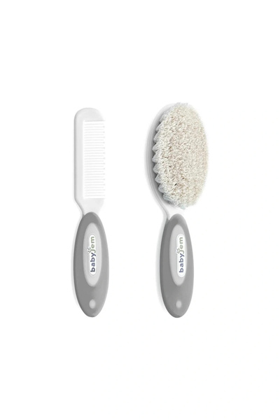 Babyjem Natural Bristle 519 Gray Brush Comb Set