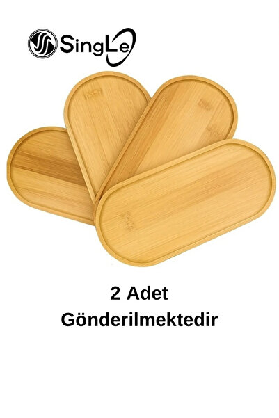 Single ( 2 Adet ) Bambu Sunumluk Yağdanlık Aksesuar