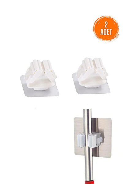 Factorial Mop Sapı Tutucu 4adet Yapışkanlı Fırça Tutucu Paspas Ve Mop Tutacağı Mutfak Askılığı Tuvalet Fırçası