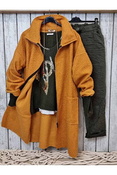 pudubutik Italian Boucle Coat Orange