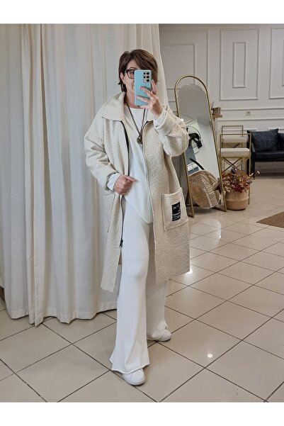 pudubutik Italian Boucle Coat Ecru