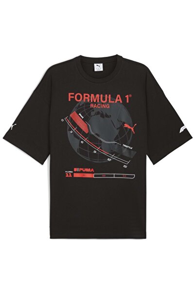 Puma 632655 Tricou grafic F1 - Tricou relaxat Tricou pentru bărbați NEGRU