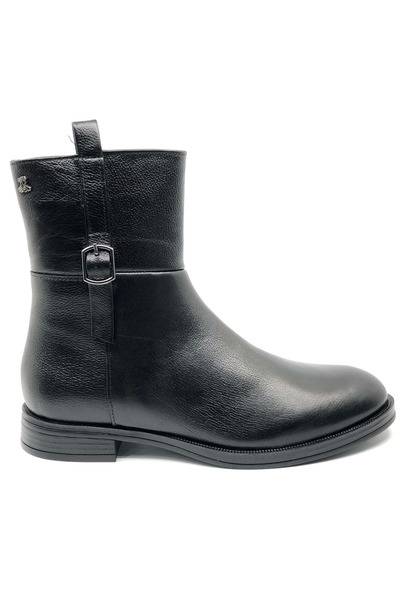 Venüs Γυναικείες μπότες Western με λεπτομέρειες από γνήσιο δέρμα Trok 2552701K - Μαύρο - 36