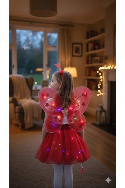 Beryka LED Işıklı Kelebekli Çocuk Kostümü - 4 Parça