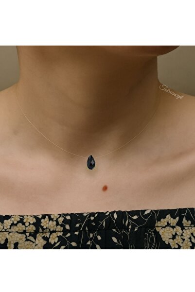 TakıConcept Siyah Kristal Detaylı İkili Hayalet Choker, Kadın Kolye, Şeffaf K...