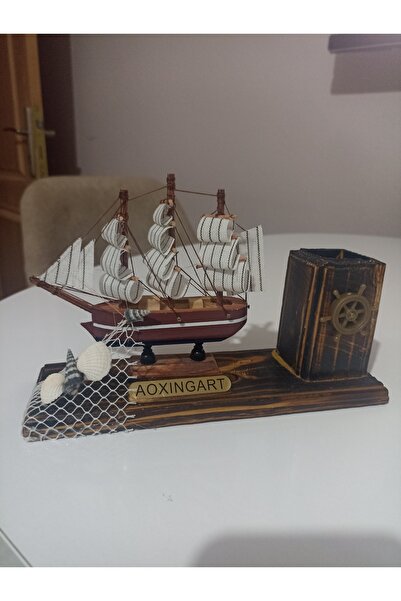 dekorvan SAREHEDİYELİK DEKORATİF GEMİ TEMALI KALEMLİK