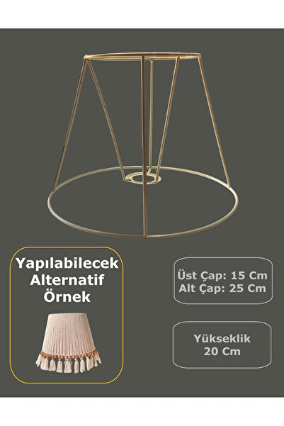 CONANA Conical Lampshade Wire, Skeleton Cream Static Painted E27 (25 cm)