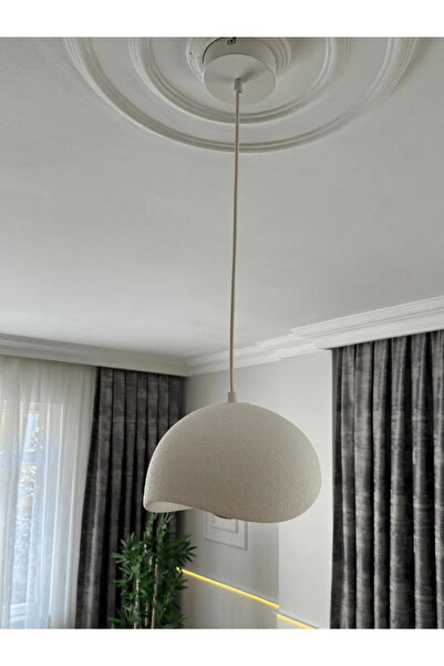 Lumiere Beton Görünümlü İskandinav &Bohem Tekli Avize (plastik)