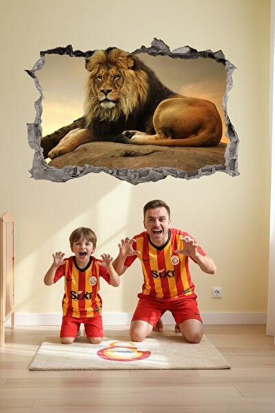 KT Decor Kralj šume, mužjak lava, 3D zidna nalepnica