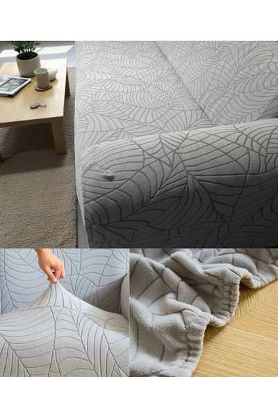 seltenet Streç Lastikli Jakarlı 3 Kişilik Koltuk Kılıfı Lastikli Koltuk Örtüsü Koltuk Örtüsü Çekyat Örtüsü