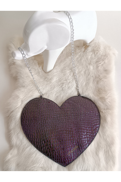 Hodore LoveBerry Справжня шкіра Дитяча сумка Фіолетова з принтом