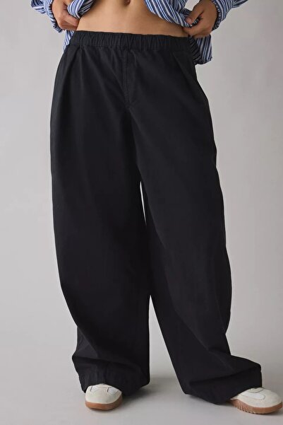 september island Black Baggy Baloon Oversize Waist Adjustable Trousers