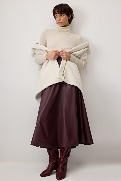 Touché Privé Fluffy Leather Skirt