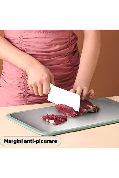 VELORA Professional chopper, stainless steel, non-slip base, odor-resistant, 35 x 22 cm, green