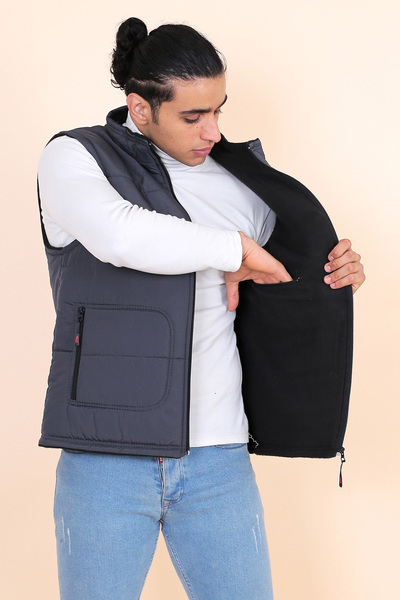 HeviStor Vestă pufă gri pentru bărbați - HeviStor Sportsyelek