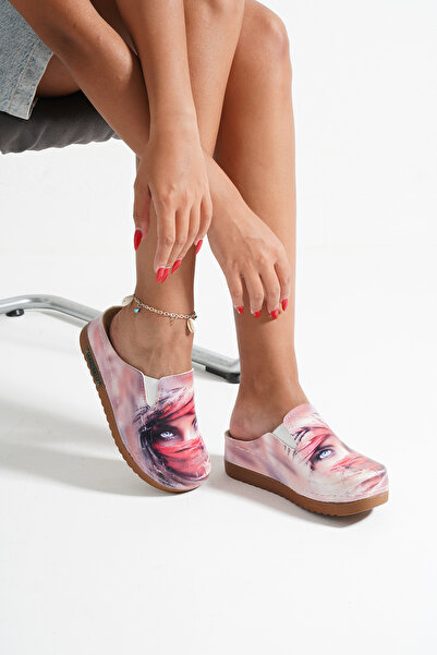 DOGİYE 3211 Special Series Blue Eyed Girl Printed Sek Anatomical Slippers