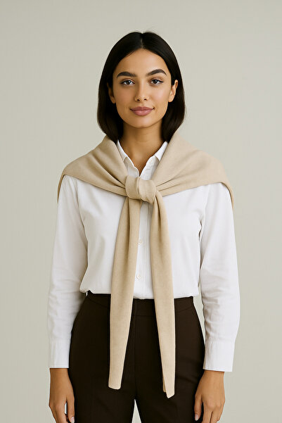 Sebir Moda Single Color Knitwear Acrylic Daily Office Shawl