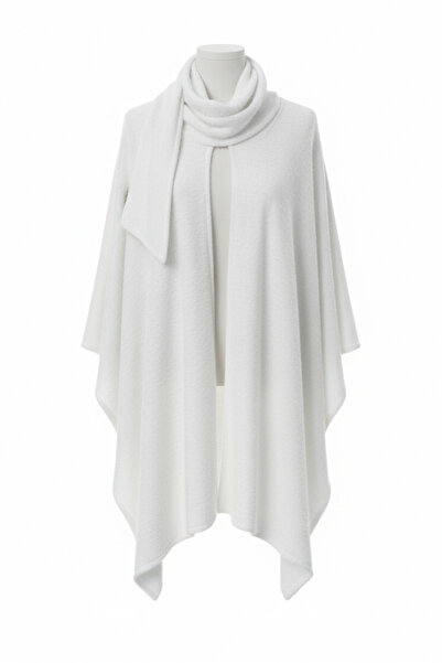 Hanezza Plus Size Stylish White Cotton Poncho - Comfortable Design