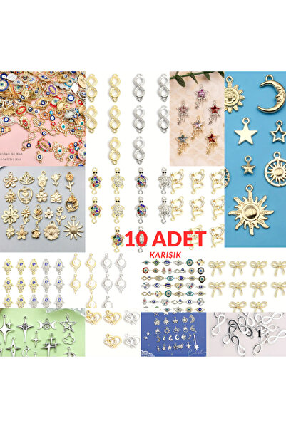 Feron Aksesuar Karışık Charm Takı Ucu Seti – Kolye, Bileklik, Küpe 01