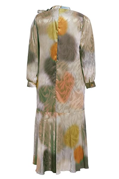 Alvina Plus Size Satin Jacquard Dress - 20515