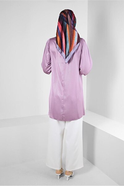 Alvina NECK DETAIL SILVERY TUNIC 43818