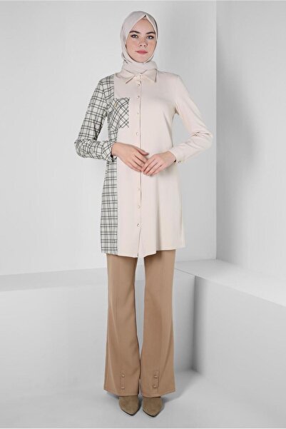 Alvina PLAID DETAILED SHIRT TUNIC 44152