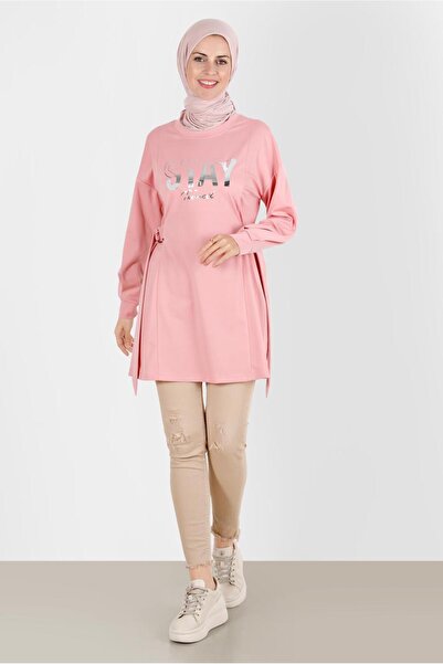 Alvina 42856 Model Print Detailed Tracksuit Tunic