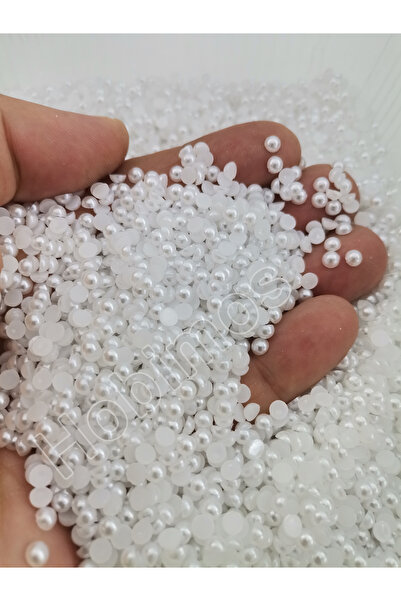 Hobimos 500 Adet 4 mm Beyaz Yarım İnci Boncuk - Küçük Boy Yarım İnci Boncuk