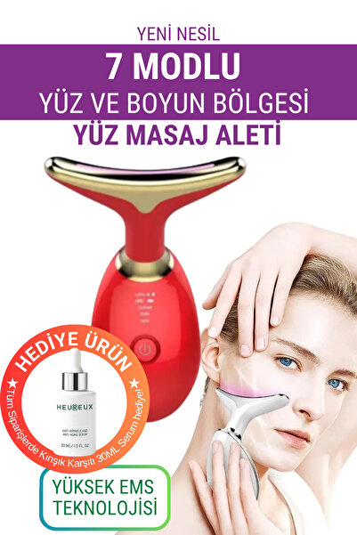 WUNİT Yüz Ve Boyun Ems Güzellik Cihazı 7 Modlu Heureux Kırışıklık Serumu Hedi...