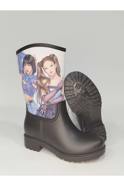 Sea&Blue Blackpink Printed Waterproof Girls' Rain Boots - 2