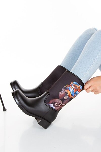 Sea&Blue Ισχυρές γυναικείες εμπριμέ αδιάβροχες κοντές γυναικείες μπότες βροχής